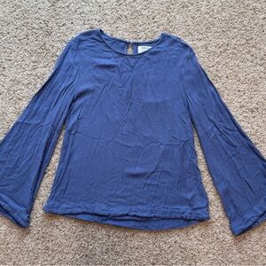 Cloth & Stone for Anthropologie Wedgewood Crew Blouse Bell Sleeves size S